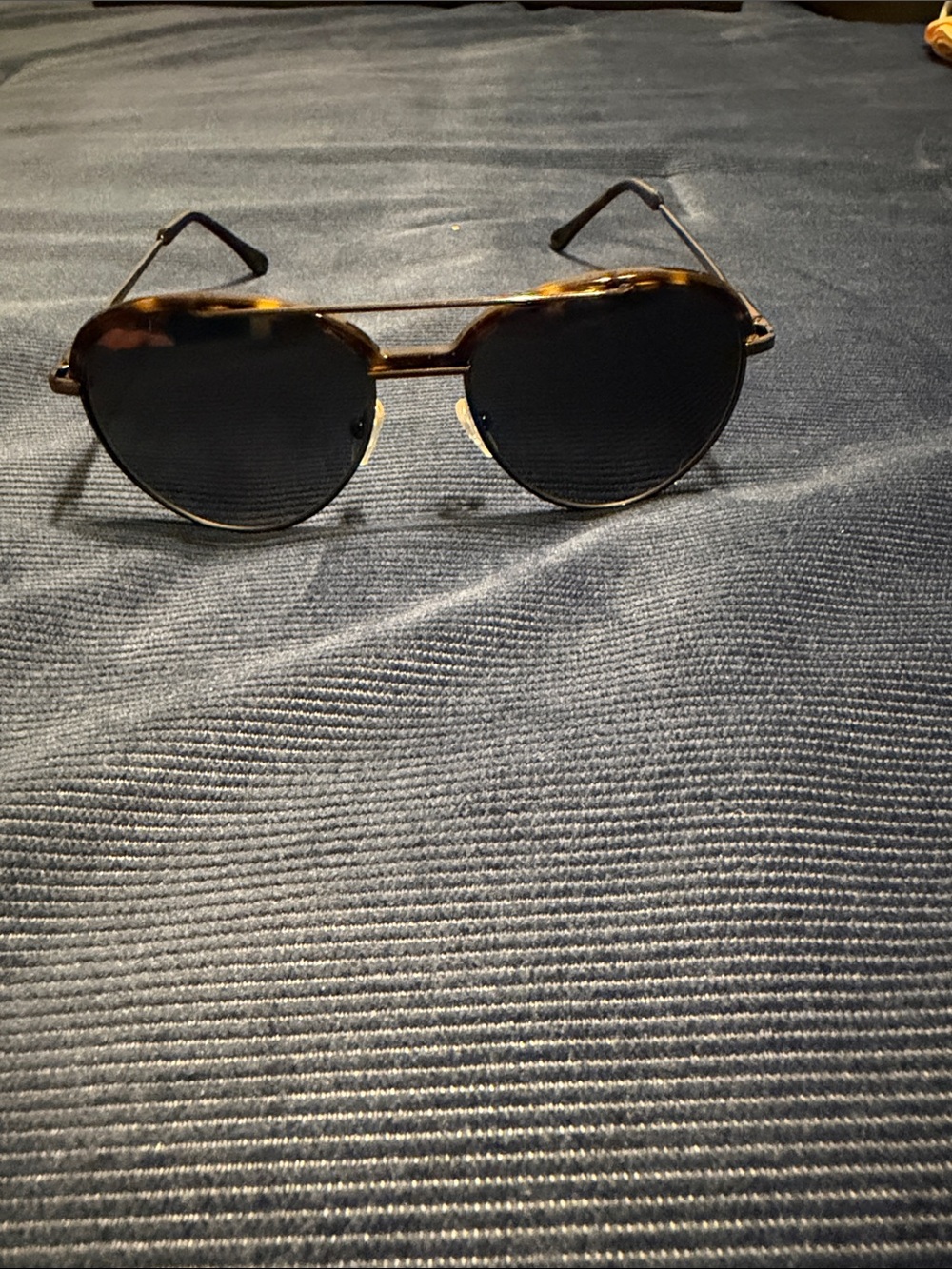 Peter Millar Tortoiseshell Frame Sunglasses with gray lenses.